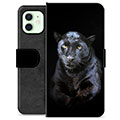 iPhone 12 Premium Schutzhülle mit Geldbörse - Schwarzer Panther