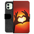 iPhone 12 Premium Schutzhülle mit Geldbörse - Herz-Silhouette