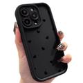 iPhone 12 Pro Herz-Muster stoßfest TPU Hülle mit erhöhten Kanten - schwarz