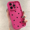 iPhone 12 Pro Herz-Muster stoßfest TPU Hülle mit erhöhten Kanten - Hot Pink
