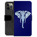 iPhone 12 Pro Max Premium Schutzhülle mit Geldbörse - Elefant