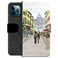 iPhone 12 Pro Premium Schutzhülle mit Geldbörse - Italien Straße