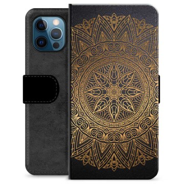 iPhone 12 Pro Premium Schutzhülle mit Geldbörse - Mandala