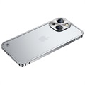 iPhone 13 Mini Metall Bumper mit Panzerglas Rückseite (Offene Verpackung - Zufriedenstellend) - Silber