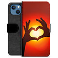 iPhone 13 Premium Schutzhülle mit Geldbörse - Herz-Silhouette
