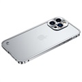 iPhone 13 Pro Max Metall Bumper mit Kunststoffrückseite - Silber