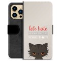 iPhone 13 Pro Max Premium Schutzhülle mit Geldbörse - Böse Katze