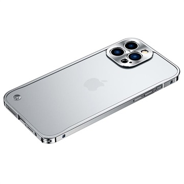 iPhone 13 Pro Metall Bumper mit Kunststoffrückseite - Silber