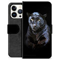 iPhone 13 Pro Premium Schutzhülle mit Geldbörse - Schwarzer Panther
