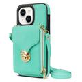 iPhone 14 Alles-in-einem-Hülle mit Brieftasche und Armband - Mint