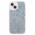 iPhone 14 Glitter Flakes TPU Hülle - Silber