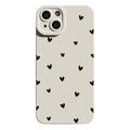 iPhone 14 Plus Herz-Muster Slim TPU-Hülle - weiß / schwarz