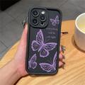 iPhone 14 Pro TPU-Hülle mit Schmetterlings-Print - lila / schwarz