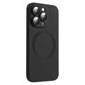 iPhone 14 Pro Liquid Silikonhülle mit Schutz für das Kameraobjektiv - Magsafe-kompatibel - Schwarz