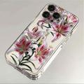 iPhone 14 Pro Max Floral Muster TPU Hülle - rosa Lilie