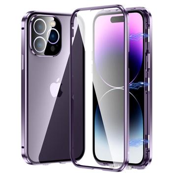 iPhone 14 Pro Max Magnetisches Cover mit Panzerglas - Violett