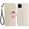 iPhone 14 Pro Max Eule Strass Wallet Case - Gold