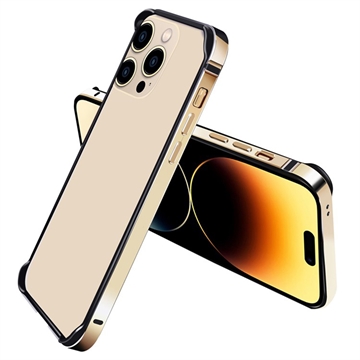 iPhone 14 Pro Metall Bumper mit Erhöhten Kanten - Gold