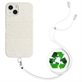 String Serie iPhone 14 Biologisch Abbaubare Hülle mit Gurt - Weiß