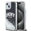 iPhone 15 DKNY Liquid Glitter Arch Logo Case  - Schwarz