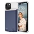 iPhone 15 Plus Backup Akku-Hülle - 8500mAh - Dunkel Blau / Grau