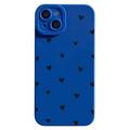 iPhone 15 Plus Schlanke TPU-Hülle mit Herzmuster - blau / schwarz