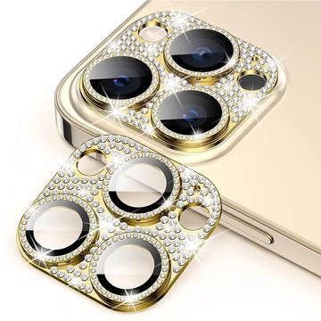 iPhone 15 Pro/15 Pro Max Hat Prince Glitter Kameraobjektiv Panzerglas - Gold