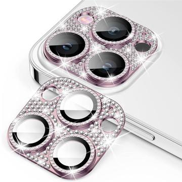 iPhone 15 Pro/15 Pro Max Hat Prince Glitter Kameraobjektiv Panzerglas - Pink