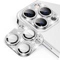 iPhone 15 Pro/15 Pro Max Hat Prince Glitter Kameraobjektiv Panzerglas - Silber