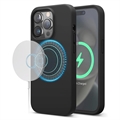 iPhone 15 Pro Saii Premium MagSafe Liquid Silikonhülle - Schwarz