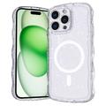 iPhone 15 Pro Max Wave-Edge Laser Glitter MagSafe Hülle - Durchsichtig