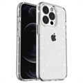 iPhone 15 Pro Stylish Glitter Serie Hybrid Hülle - Weiß
