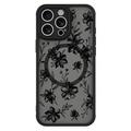 iPhone 15 Pro Stilvolle magnetische Schutzhülle - Tinte Blumen