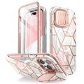 iPhone 15 Pro Supcase Cosmo Mag Hybrid Fall - Rosa Marmor