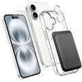 iPhone 16 4-in-1-MagSafe-Schutzset mit Kartenhalter - Transparent / Schwarz