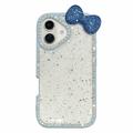 iPhone 16 Schleife & Strass Epoxy Hülle - Blau