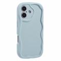 iPhone 16 Candy Color Wavy TPU Hülle - Baby Blau