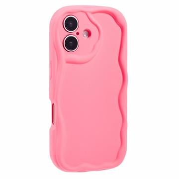 iPhone 16 Candy Color Wavy TPU Hülle - Hot Pink
