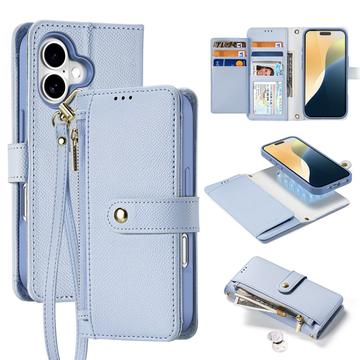iPhone 16 Dux Ducis Lawa Brieftaschen-Lederhülle mit Magnetabdeckung - Baby Blau