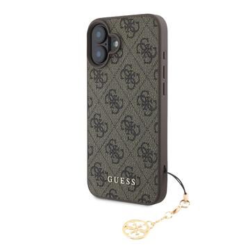 iPhone 16 Guess 4G Charms Collection Hybrid Hülle - Braun