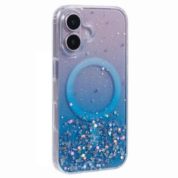 iPhone 16 Plus Sparkle Glow MagSafe Hülle - Blau
