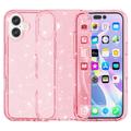 iPhone 16 Plus Stylish Glitter Serie Hybrid Hülle - Rosa