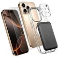iPhone 16 Pro Max 4-in-1-MagSafe-Schutzset mit Kartenhalter - Transparent / Schwarz