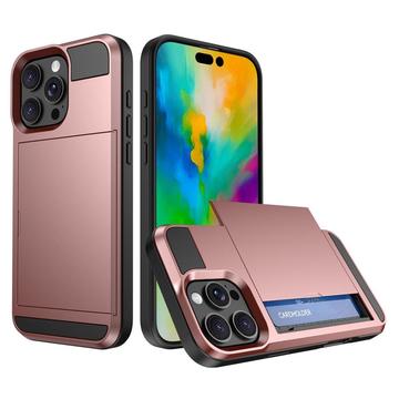 iPhone 16 Pro Max Hybrid-Hülle mit Schiebekartenhalter - Roségold