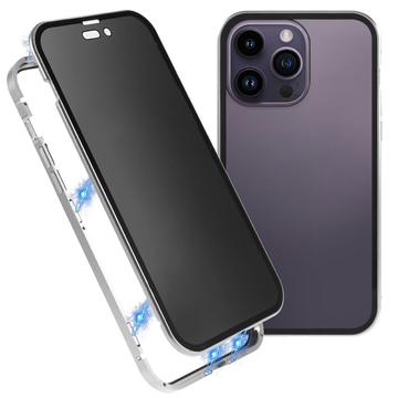 iPhone 16 Pro Max Magnetisches Cover mit Panzerglas - Privat - Silber