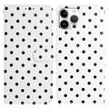 iPhone 16 Pro Max Polka-Dot-Muster Wallet Hülle - Weiß