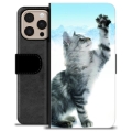 iPhone 16 Pro Max Premium Schutzhülle mit Geldbörse - Katze