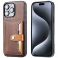 iPhone 16 Pro Max Retro Style Hülle mit Geldbörse - Braun
