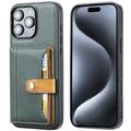 iPhone 16 Pro Max Retro Style Hülle mit Geldbörse - Braun