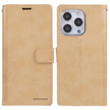 iPhone 16 Pro Mercury Goospery Blue Moon Wallet Hülle - Gold
